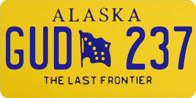 AK license plate GUD237