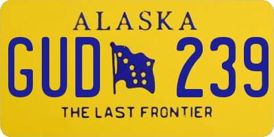 AK license plate GUD239