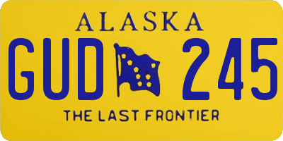 AK license plate GUD245