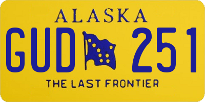 AK license plate GUD251