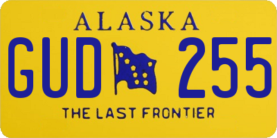 AK license plate GUD255