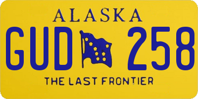 AK license plate GUD258