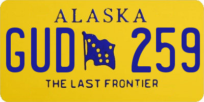 AK license plate GUD259