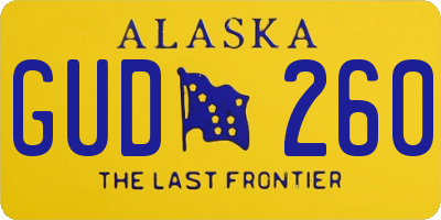 AK license plate GUD260