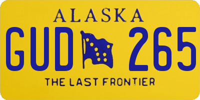 AK license plate GUD265