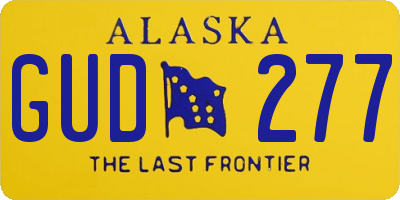 AK license plate GUD277