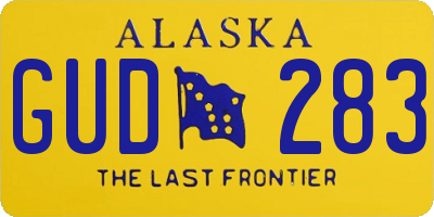 AK license plate GUD283