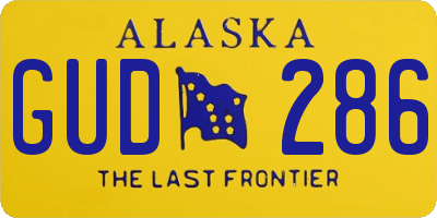 AK license plate GUD286