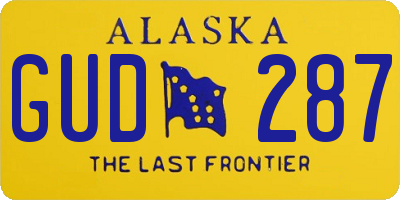 AK license plate GUD287