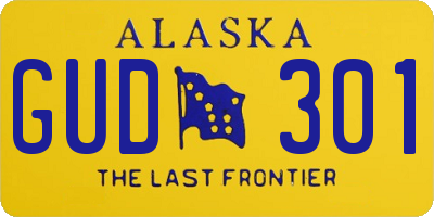 AK license plate GUD301