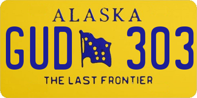 AK license plate GUD303