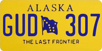 AK license plate GUD307