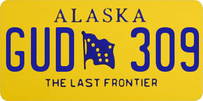 AK license plate GUD309