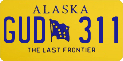 AK license plate GUD311