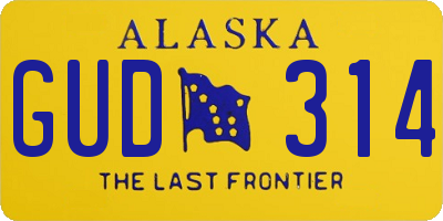 AK license plate GUD314