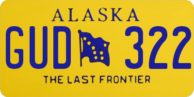 AK license plate GUD322