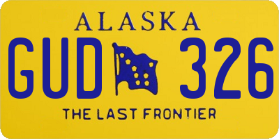 AK license plate GUD326