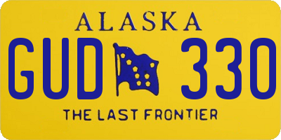 AK license plate GUD330