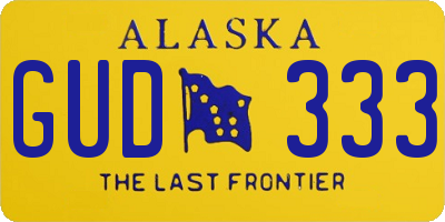 AK license plate GUD333