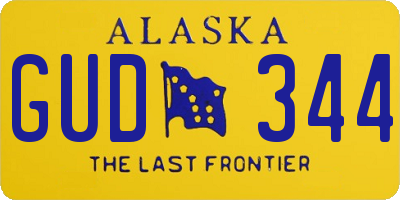 AK license plate GUD344