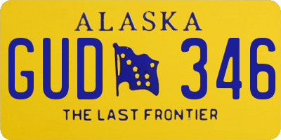 AK license plate GUD346