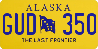 AK license plate GUD350