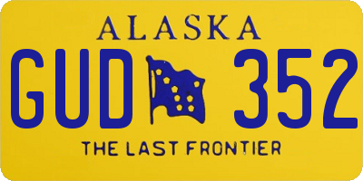 AK license plate GUD352