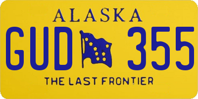 AK license plate GUD355