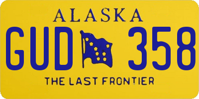 AK license plate GUD358