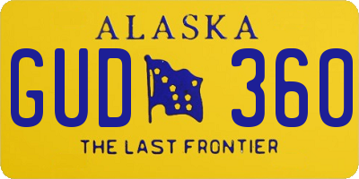 AK license plate GUD360