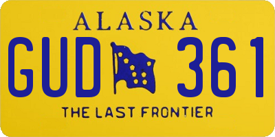 AK license plate GUD361