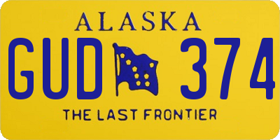 AK license plate GUD374