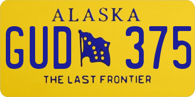 AK license plate GUD375