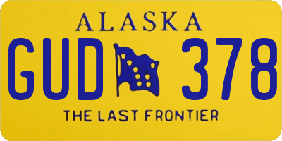 AK license plate GUD378