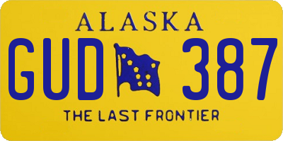 AK license plate GUD387