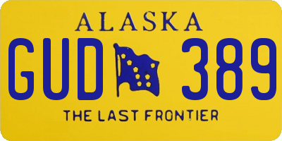 AK license plate GUD389