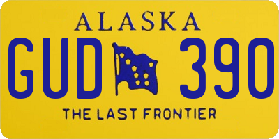 AK license plate GUD390