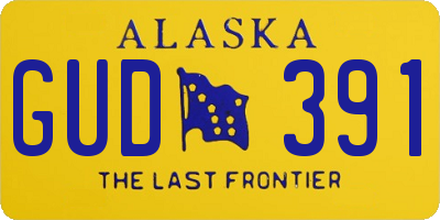 AK license plate GUD391