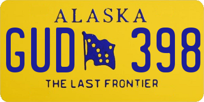 AK license plate GUD398