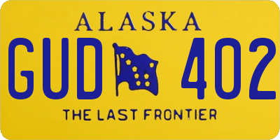 AK license plate GUD402