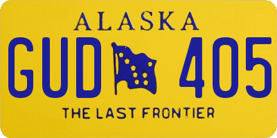 AK license plate GUD405