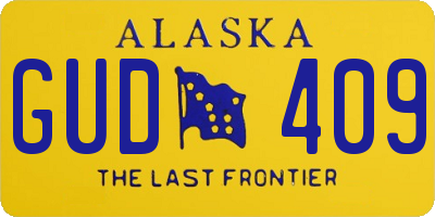 AK license plate GUD409