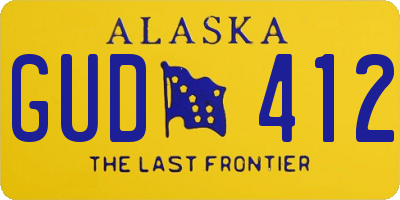 AK license plate GUD412