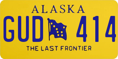 AK license plate GUD414