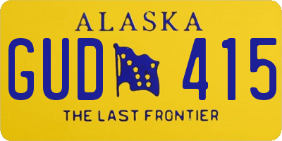 AK license plate GUD415