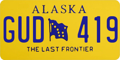 AK license plate GUD419