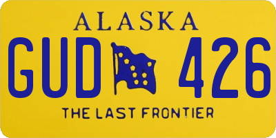 AK license plate GUD426