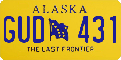 AK license plate GUD431