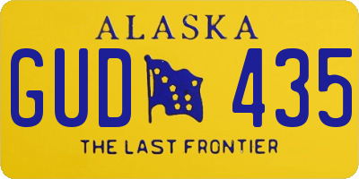 AK license plate GUD435