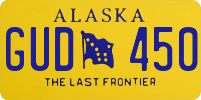 AK license plate GUD450